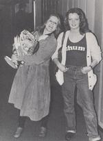 Leslie Corrigan & Sharon Bell taken in the hallway of MPSJ Centre Portable 1977